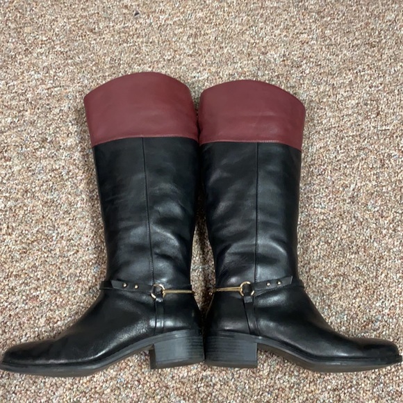 Isaac Miztahi 2-tone Black/brown riding boots. 1” heel. Size 8.5 - Picture 2 of 12